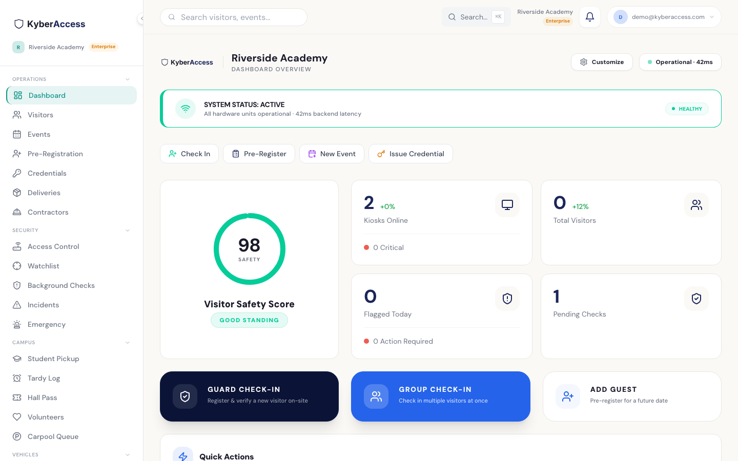 KyberAccess Dashboard